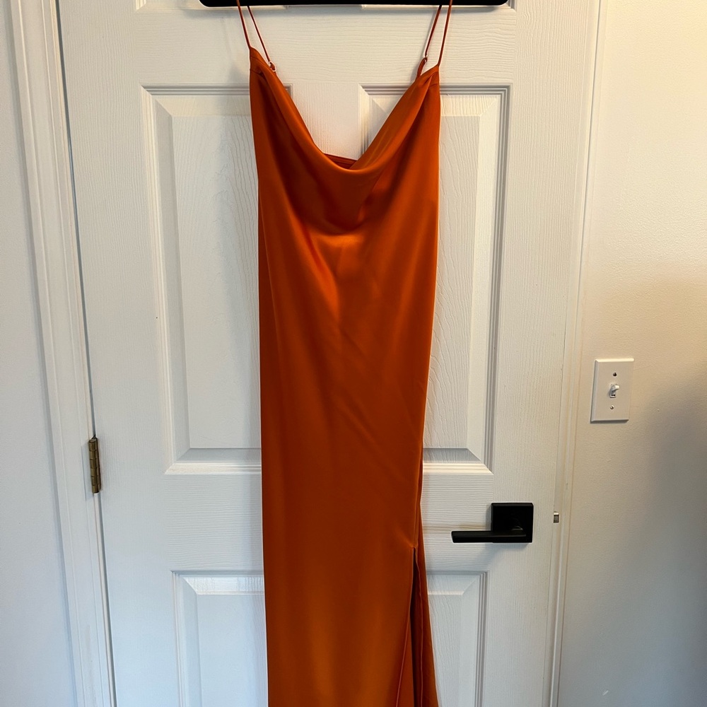 Elegant Orange Slip Dress